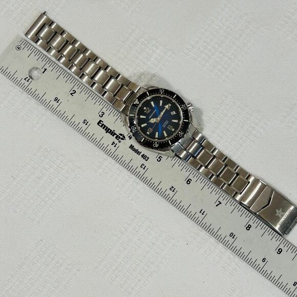 Men's Blue and Silver Watch - Picture 9 of 12